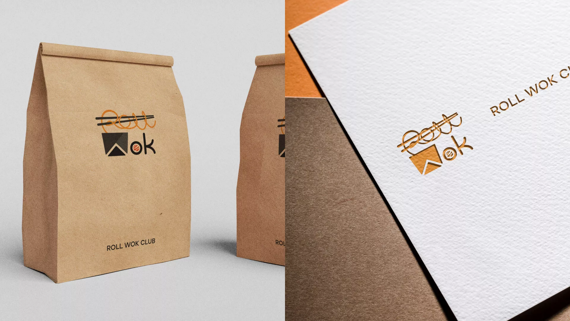 Разработка логотипа суши-бара «Roll Wok Club» в Белебее