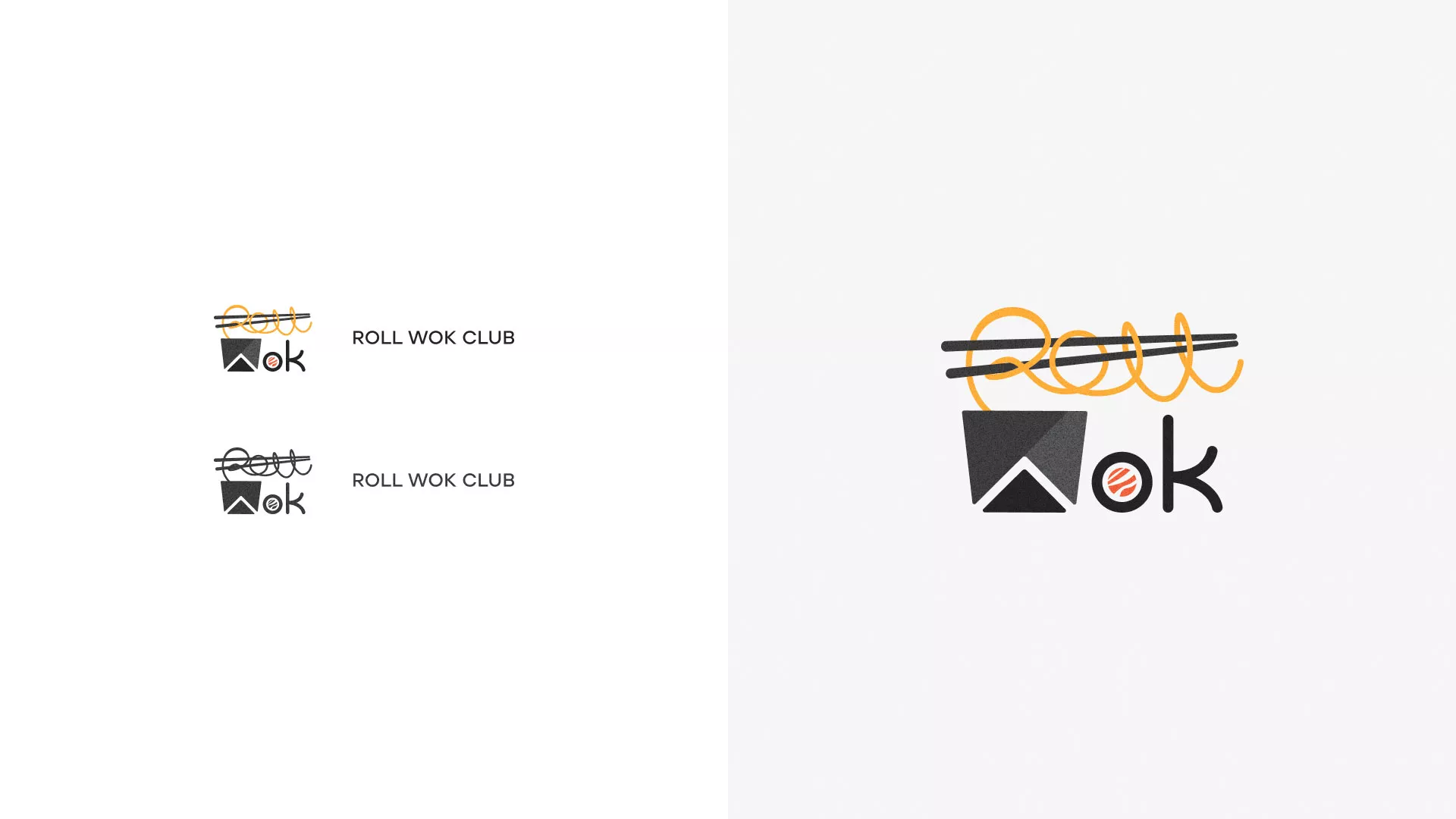 Разработка логотипа суши-бара «Roll Wok Club» в Белебее