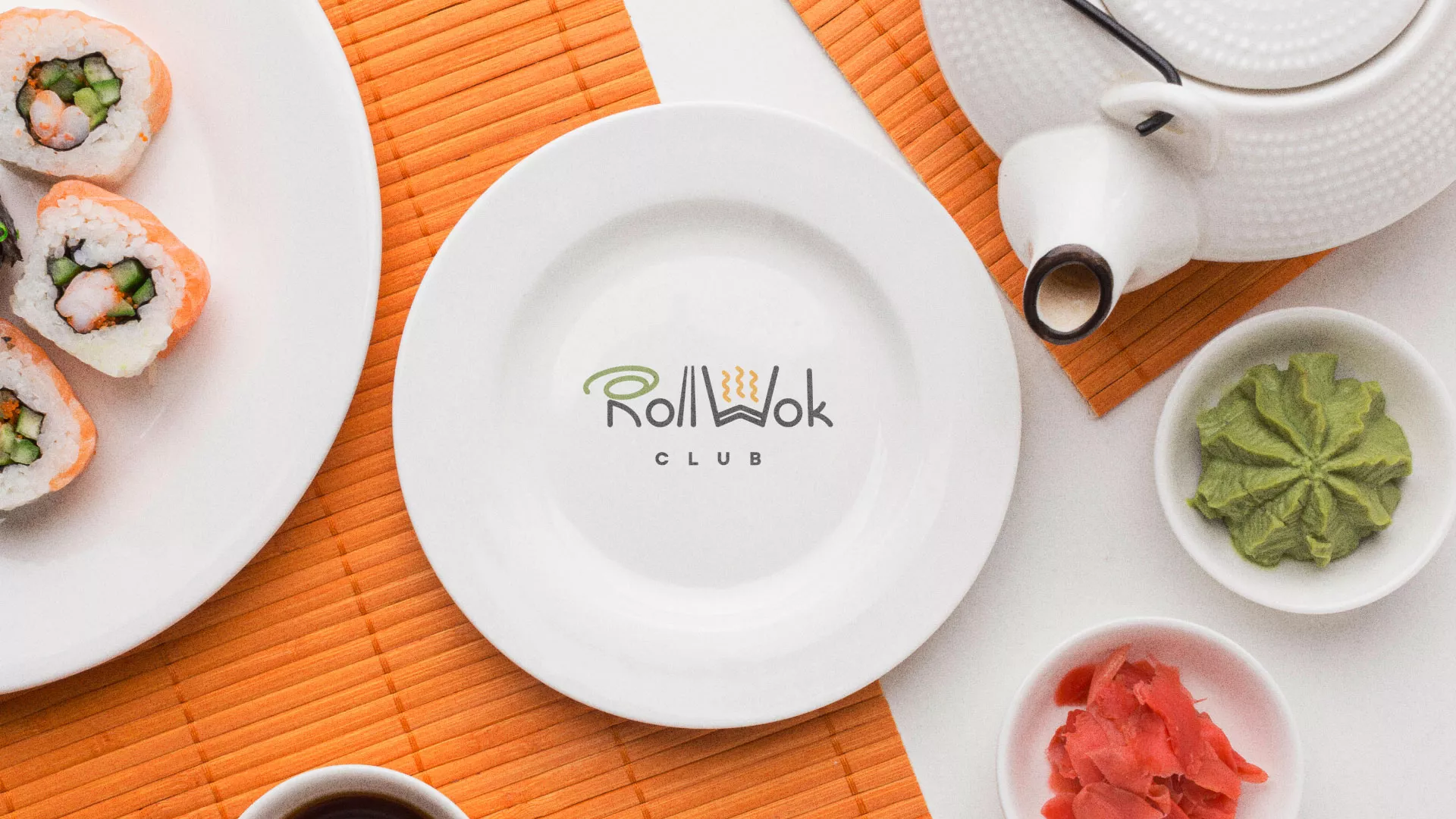 Разработка логотипа и фирменного стиля в Белебее для суши-бара «Roll Wok Club»
